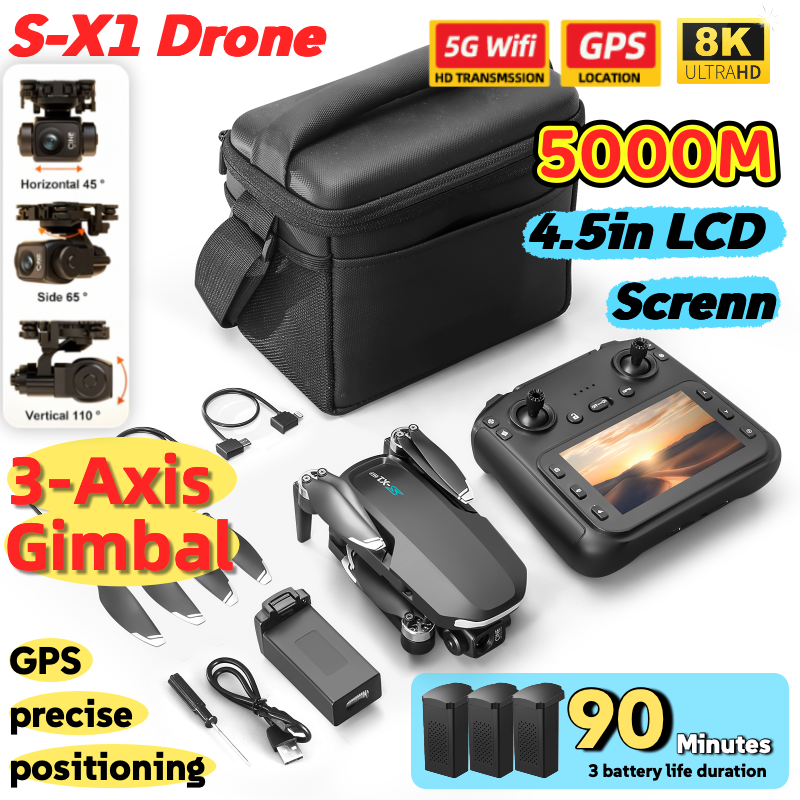 Drone Mapping - S-X1 MAX GPS Drone with 3-Axis