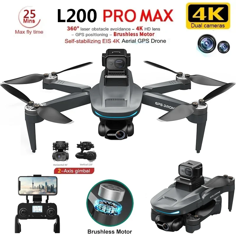 L200 PRO MAX Drone 4K 2-Axis P - Drone Cinematic recension och pris