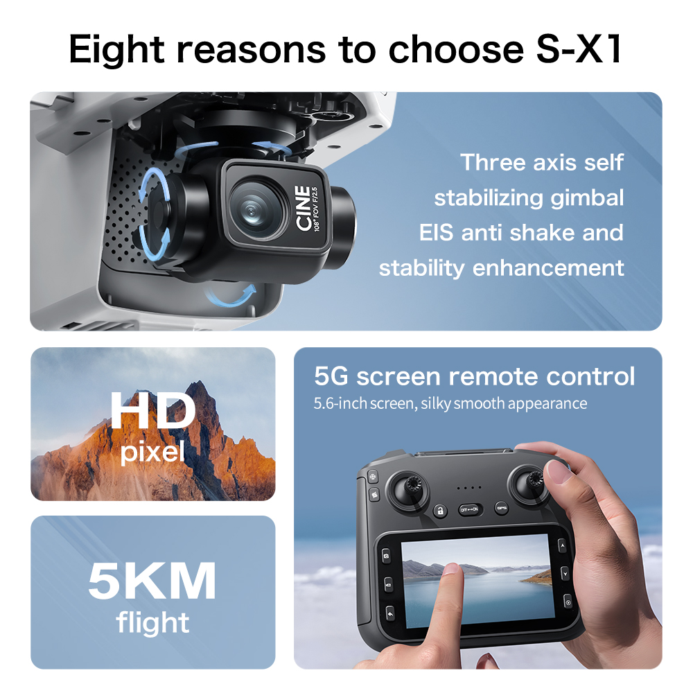 S-X1 MAX GPS Drone with 3-Axis - Drone Mapping recension och pris