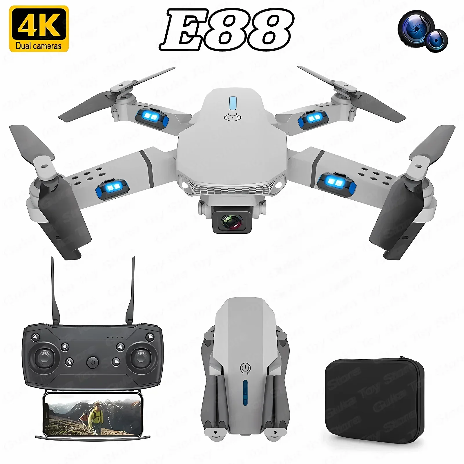 E88 Pro WIFI FPV Drone Wide An - Drone Cinematic recension och pris